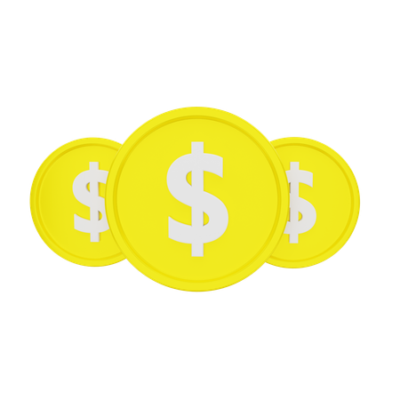 Moedas de dólar  3D Icon