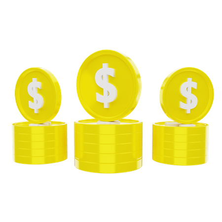 Moedas de dólar  3D Icon