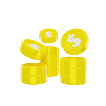Moedas de dólar  3D Icon