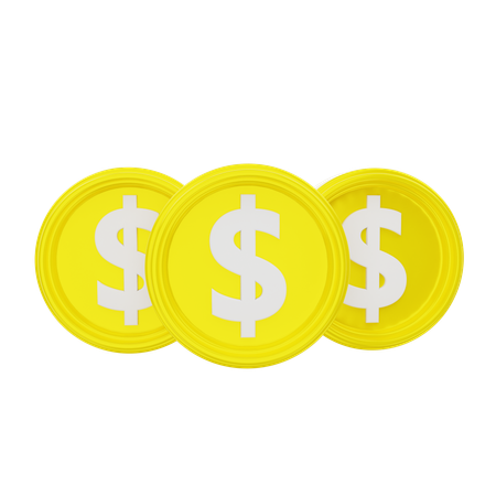 Moedas de dólar  3D Icon