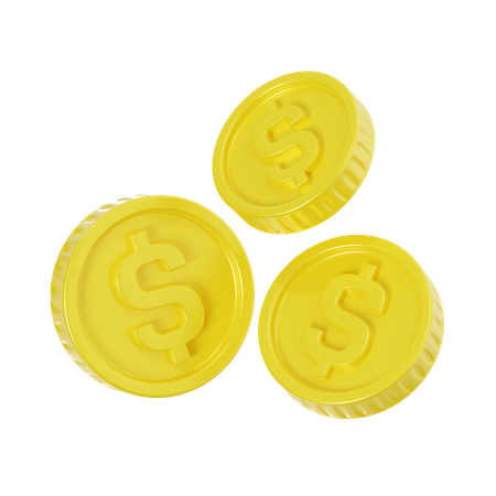 Moedas de dólar  3D Icon