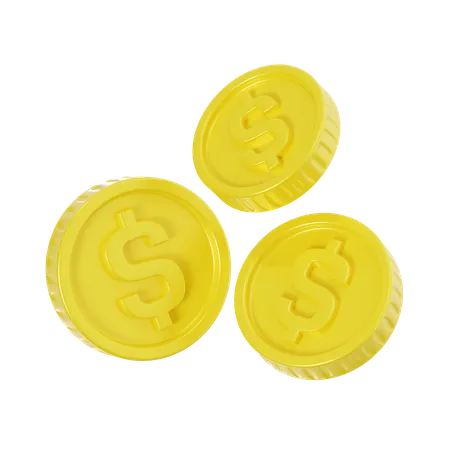 Moedas de dólar  3D Icon