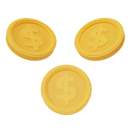 Moedas de dólar  3D Icon