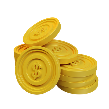 Moedas de dólar  3D Illustration