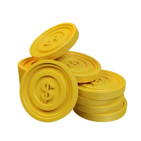 Moedas de dólar  3D Illustration