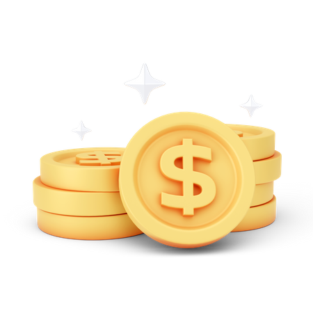 Moedas de dólar  3D Icon