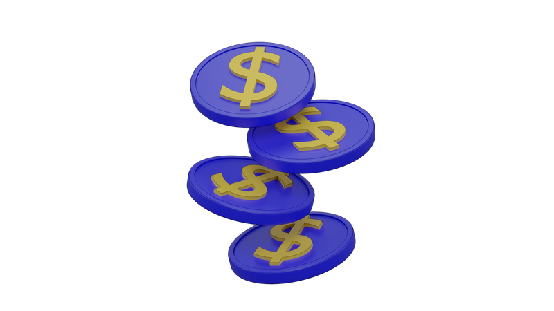 Moedas de dólar  3D Icon