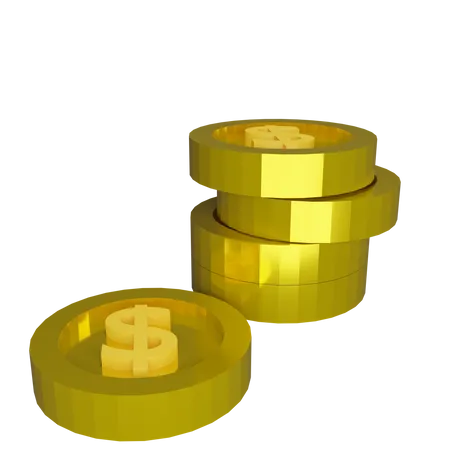 Moedas de dólar  3D Icon