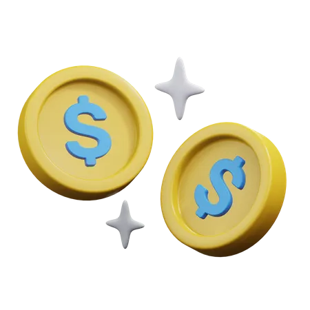 Moedas de dólar  3D Icon