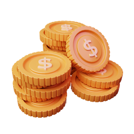 Moedas dólar  3D Icon