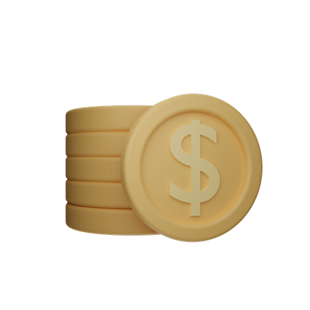 Moedas de dólar  3D Icon