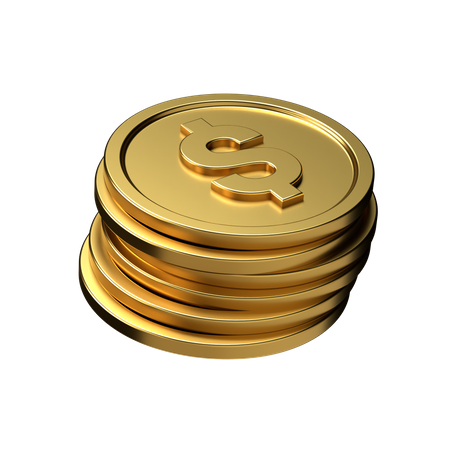 Moedas de dólar  3D Icon