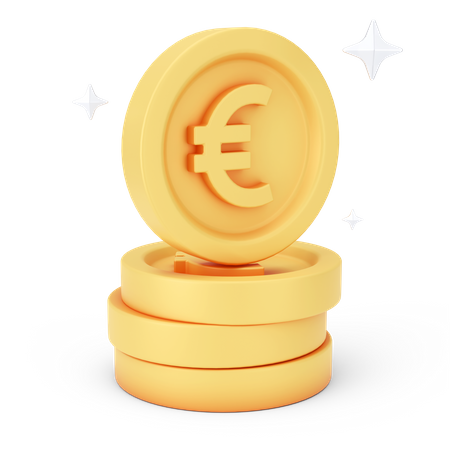 Moedas de euro  3D Icon