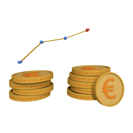 Moedas de euro  3D Icon