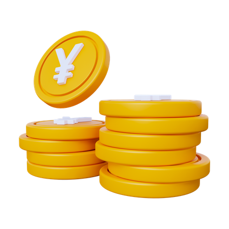 Moedas de ienes  3D Icon