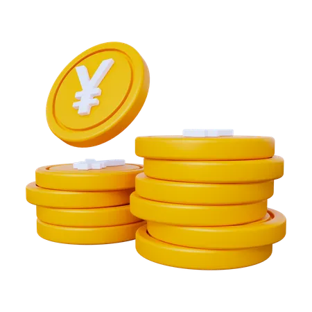 Moedas de ienes  3D Icon