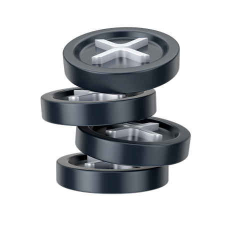 Moedas onduladas  3D Icon