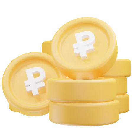 Moedas de rublo  3D Icon