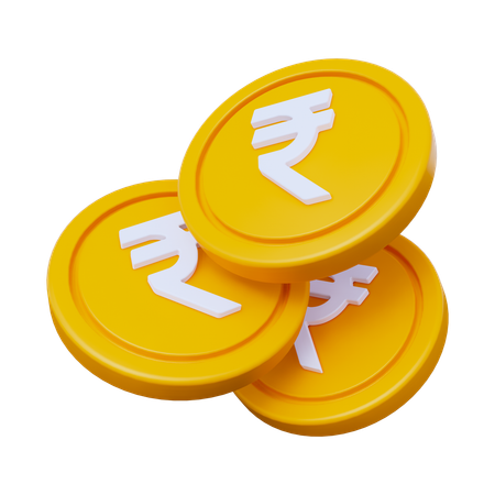 Moedas de rupia  3D Icon