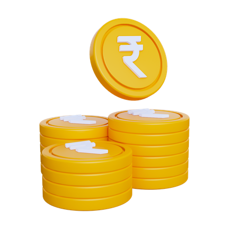 Moedas de rupia  3D Icon