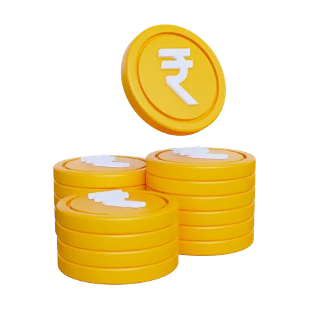 Moedas de rupia  3D Icon