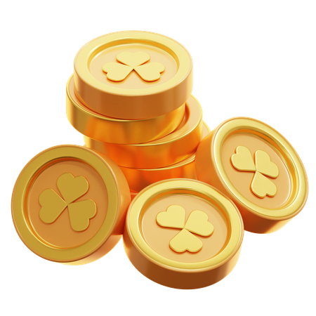 Moedas de trevo  3D Icon