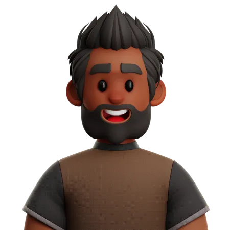 Uomo con capelli mohawk e barba  3D Icon