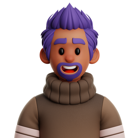 Mohawk Hair Man  3D Icon