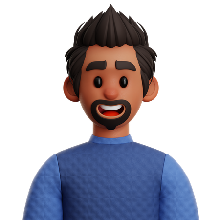 MOHAWK MAN WITH BEARD  3D Icon