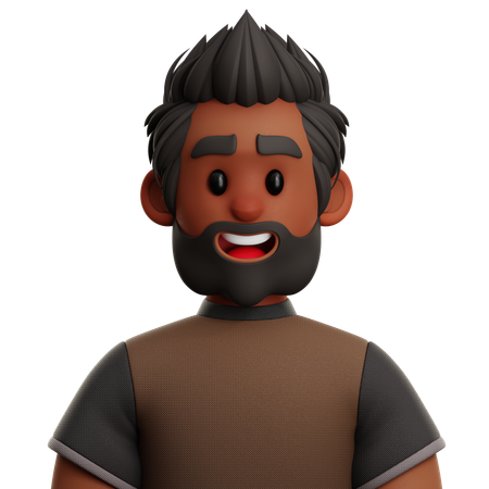 MOHAWK MAN WITH BEARD  3D Icon