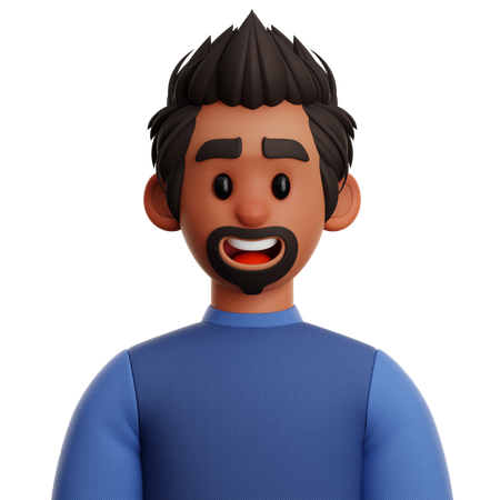 MOHAWK MAN WITH BEARD  3D Icon