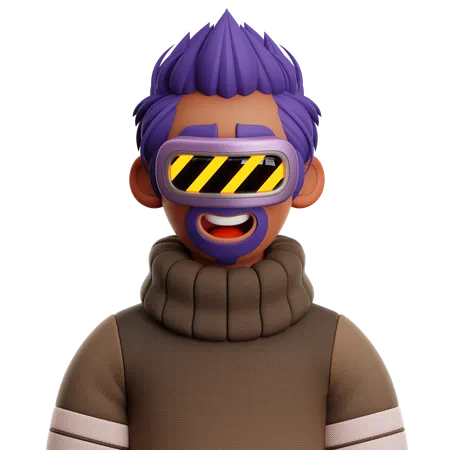 MOHAWK MAN WITH VR  3D Icon