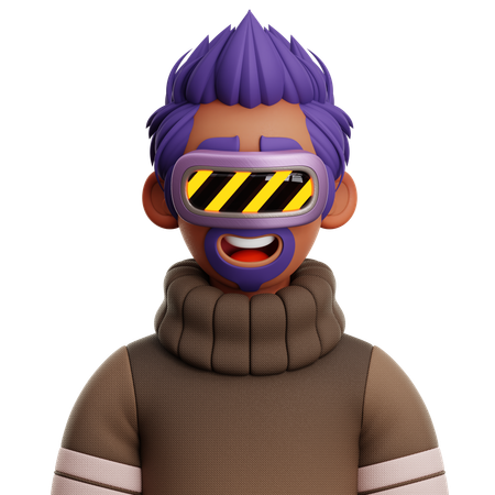 MOHAWK MAN WITH VR  3D Icon