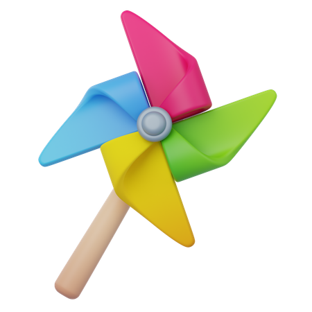 Moinho de vento de papel  3D Icon