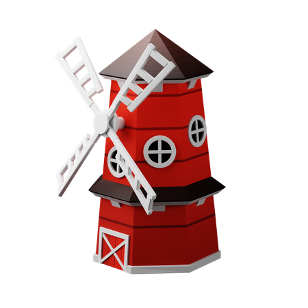 Moinho de vento  3D Icon