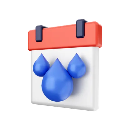 Mois de pluie  3D Illustration