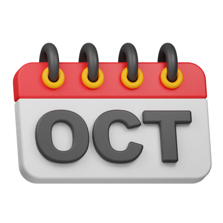 Mois d'octobre  3D Icon