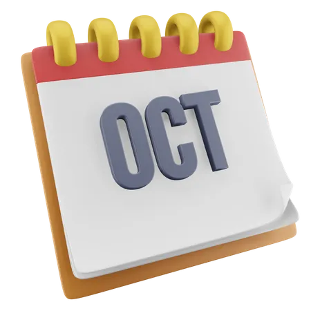 Mois d'octobre  3D Icon