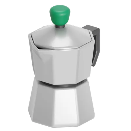 Moka Pot For Brewing Coffee 3D Icon
