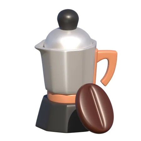 Mokapot 3 D Coffee Shop Icon 3D Icon