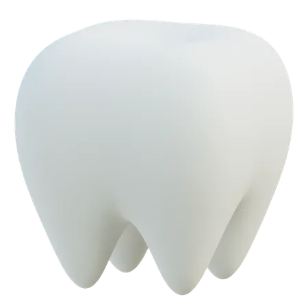 Pristine 3 D Rendering Of A Human Molar Tooth Highlighting The Enamel Crown And Roots In A Simplistic Style 3D Icon