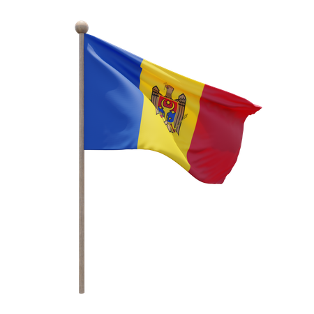 Mât de drapeau de Moldavie  3D Flag