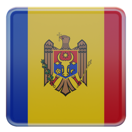 Moldawien-Flagge  3D Icon