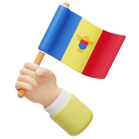 Moldova flag in hand  3D Icon