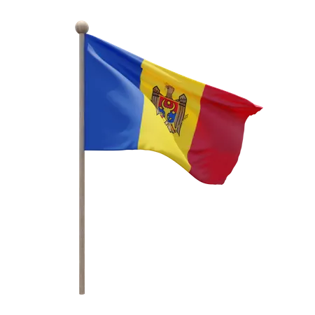 Moldova Flagpole  3D Flag