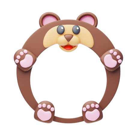 Moldura animal em forma de urso  3D Icon