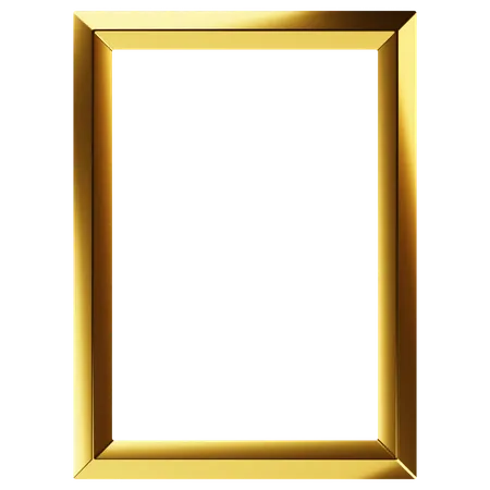 Quadro retângulo dourado  3D Icon