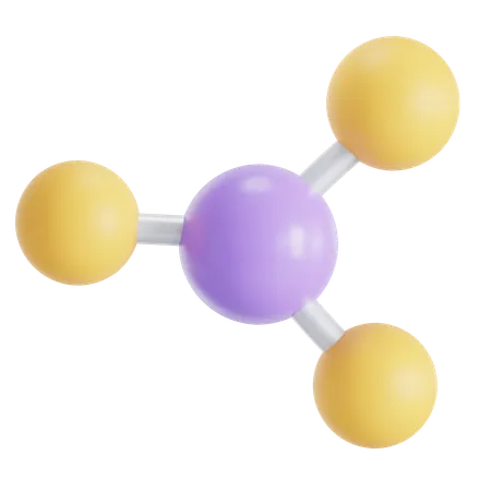 Molecules In Chemical 3D Icon