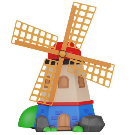 Molino de torre  3D Icon