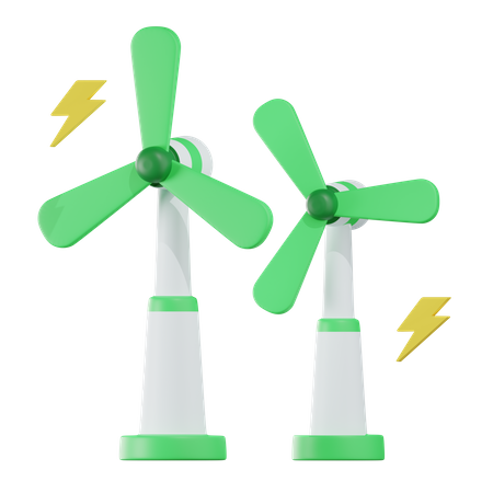 Molino de viento electrico  3D Icon